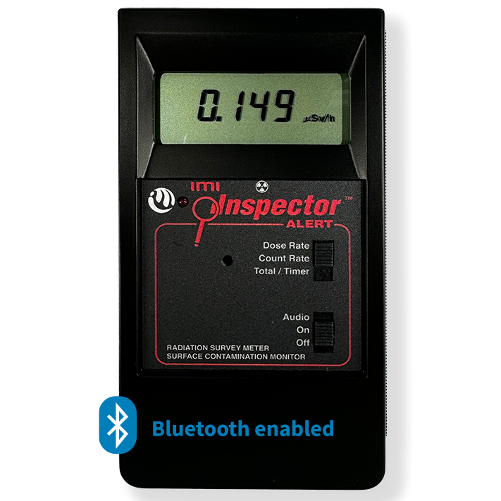 Front view of the Inspector Alert BLE professional Geiger counter.